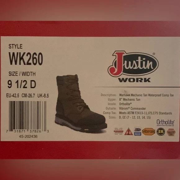 Justin Boots | Shoes | Mens Justin Warhawk 8 Work Boots  display picture 3